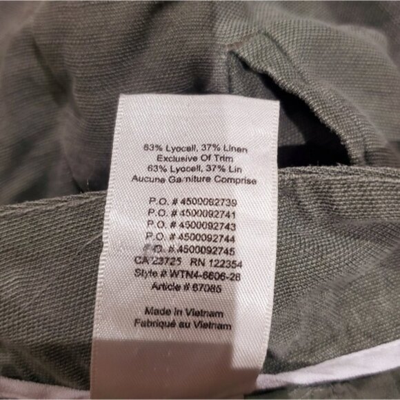 ARITZIA WILFRED "Jallade" Linen Tie Waist Trousers In Sage Green - Picture 5 of 13